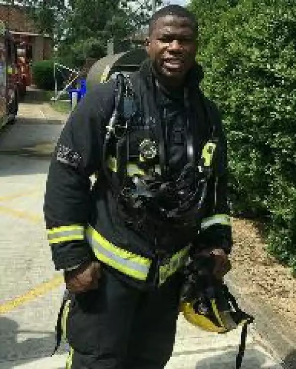 Photos Of A UK-based Nigerian Firefighter Involved In The Control Of Grenfell Tower Fire
